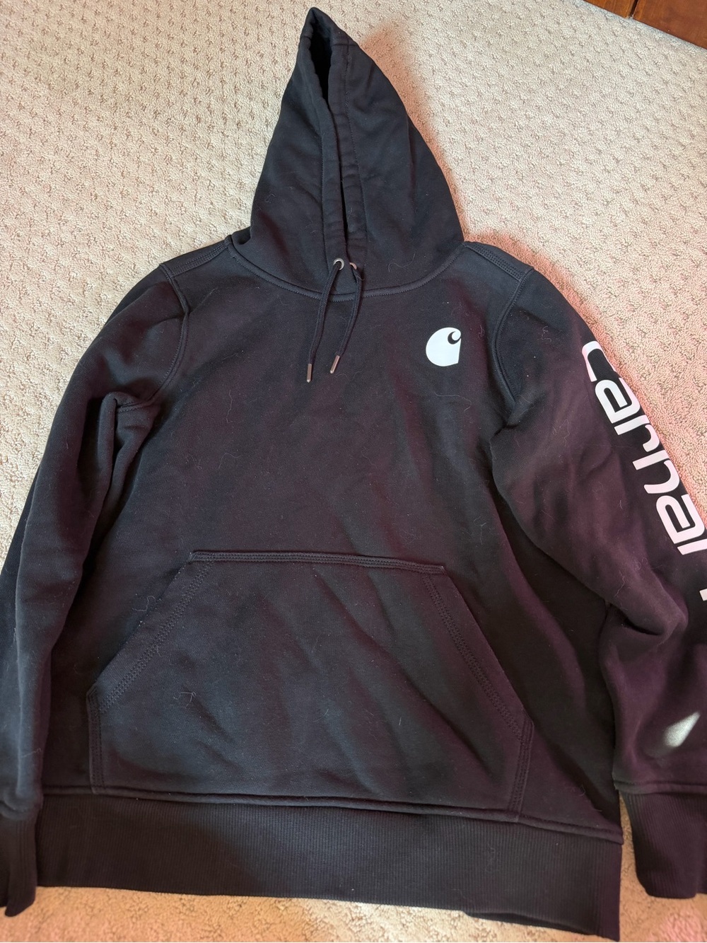 Carhartt Black Crewneck Logo Hooded Pullover